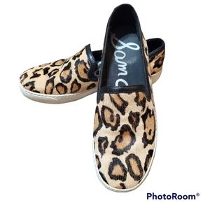 Sam Edelman leopard print cow hide slip on sneakers size 6 M
